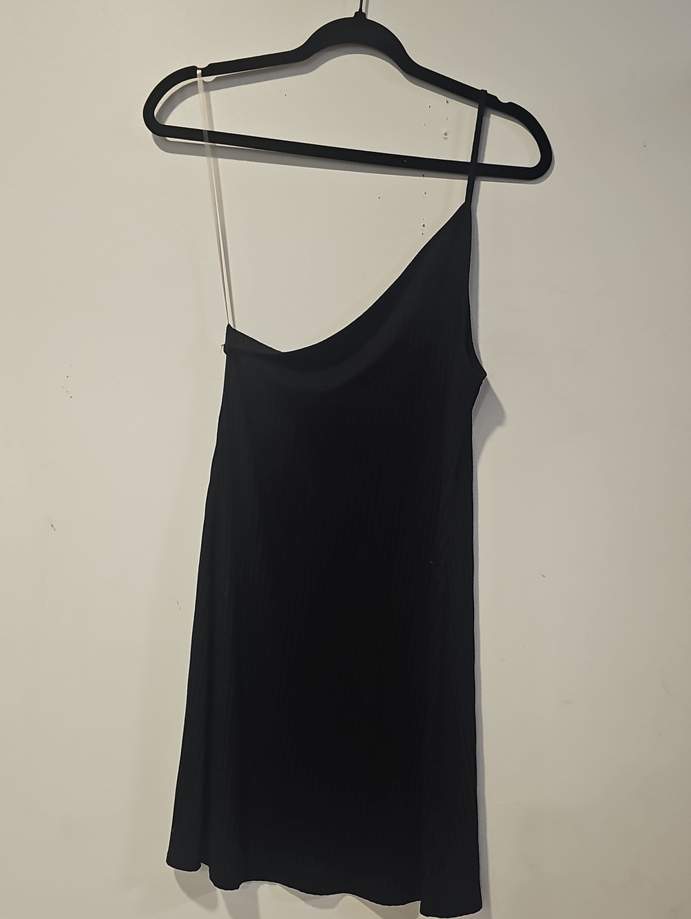 American Eagle Outfitters Black One-Shoulder Slip Dress